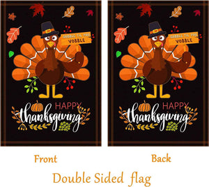 Thanksgiving Garden Flag - 28 X 40 Inch Double-Sided Turkey House Flag for Decoration