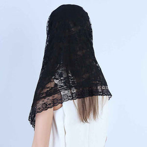 Lace Mantilla Catholic Veil Church Veil Chapel Veil Head Covering Latin Mass ...