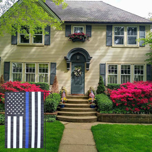 【Update Version】 Blue Line Garden American Flag - 12.5 X 18 Inch Double Sided Police Yard Flags for Honoring Law Enforcement Officers Fade-Resistant