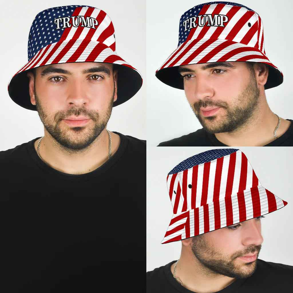 Trump USA Flag Bucket Hat
