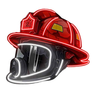 Firefighter Helmet Neon Sign USB Powered High Quality Acrylic Board Art Neon Neon Light Sign Hanging Ornament for Room Wall Deco