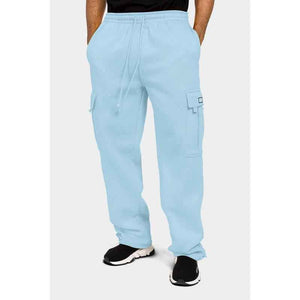 Men'S Solid Fleece Heavyweight Cargo Sweat Pants