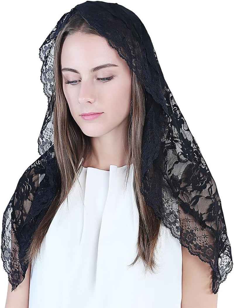 Lace Mantilla Catholic Veil Church Veil Chapel Veil Head Covering Latin Mass ...