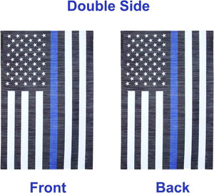 【Update Version】 Blue Line Garden American Flag - 12.5 X 18 Inch Double Sided Police Yard Flags for Honoring Law Enforcement Officers Fade-Resistant