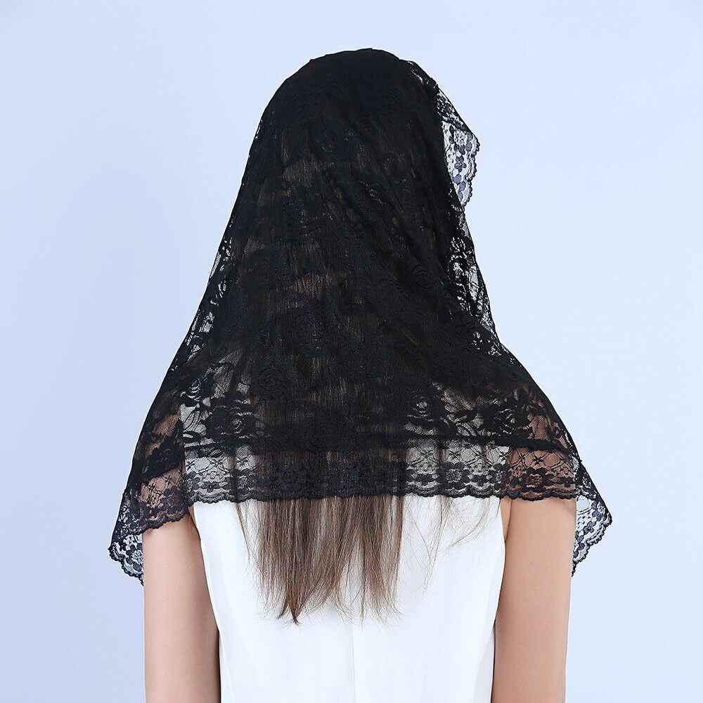 Lace Mantilla Catholic Veil Church Veil Chapel Veil Head Covering Latin Mass ...