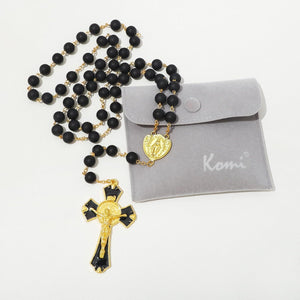 KOMI Catholic Rosary Beads for Men Holy Prayer Beads Rosary Necklace With